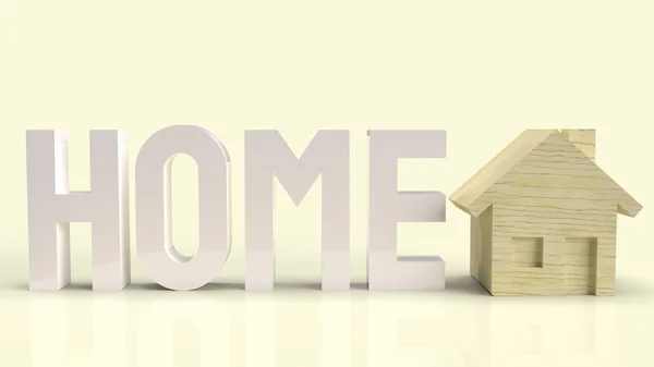 Home Wood Toy Text Property Content Rendering — Stock Photo, Image