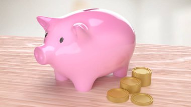 Domuzcuk kumbarası ve para biriktirmek ya da konsept 3D görüntüleme için.