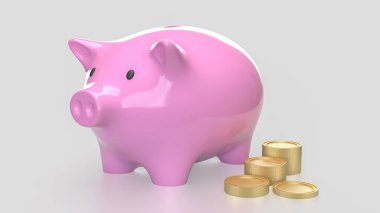 Domuzcuk kumbarası ve para biriktirmek ya da konsept 3D görüntüleme için.