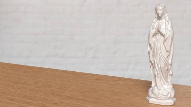 Din için Bakire Meryem ya da Tatil Konsepti 3D Hazırlama.