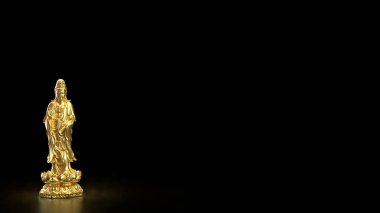Guan Yin Din Konsepti 3D Hazırlama Heykeli.