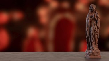 Din için Bakire Meryem ya da Tatil Konsepti 3D Hazırlama.