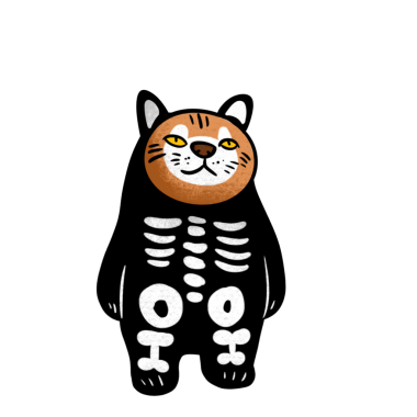 Cadılar Bayramı ya da Tatil konsepti için kedi eli çizimi.