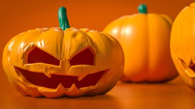 Cadılar Bayramı için Balkabağı Jack ya da Tatil Konsepti 3D Hazırlama.