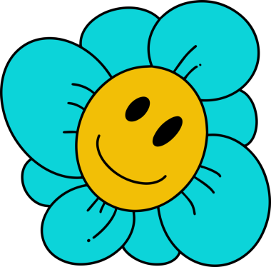 Dekor konsepti için çiçek çizgi film biçimi