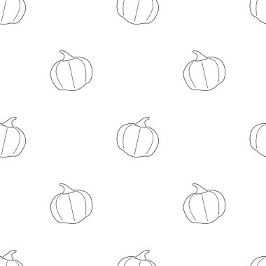 Taslak kabaklar kusursuz vektör deseni. Desenin ve arkaplanın kolay değiştirilebilir rengi. 