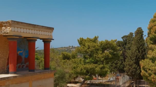 Minos Palace Knossos, Heraklion, Girit, Yunanistan — Stok video