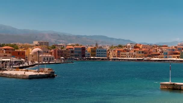 Chania Promenade, Creta, Grecia — Vídeo de stock