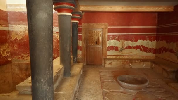 Минойский дворец Кноссос, Ираклион, Крит, Греция — стоковое видео
