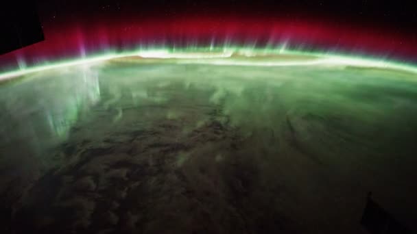 Aurora Australis Timelapse z kosmosu — Wideo stockowe