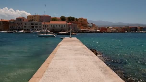 Chania Promenade, Kreta, Grekland — Stockvideo