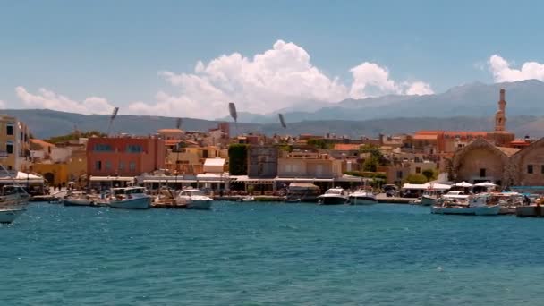 Chania Promenade, Creta, Grecia — Vídeo de stock
