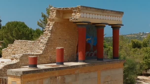 Minoïsch Paleis van Knossos, Heraklion, Kreta, Griekenland — Stockvideo