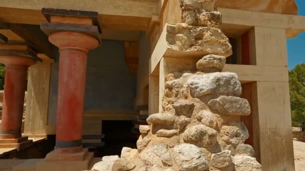 Минойский дворец Кноссос, Ираклион, Крит, Греция — стоковое видео