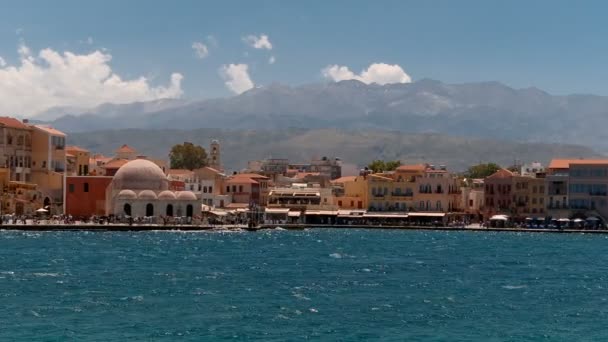 Chania Promenade, Creta, Grecia — Vídeo de stock