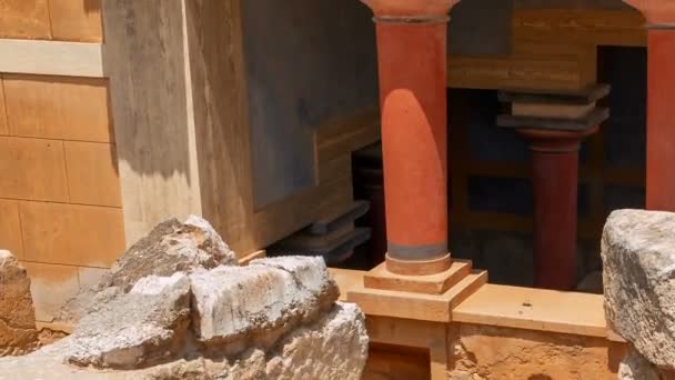 Minoiska palatset i Knossos, Heraklion, Kreta, Grekland — Stockvideo