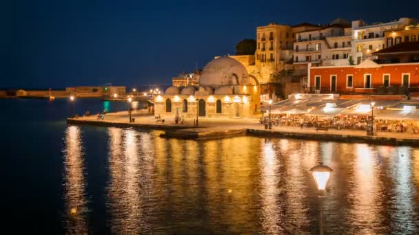 Chania Promenade, Crete, Yunanistan — Stok video