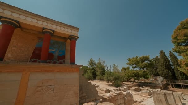 크노소스의 미 노스 궁전, 헤 라 클 리온, 크레타, 그리스 — 비디오