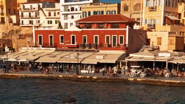 Chania Promenade, Creta, Grecia — Video Stock