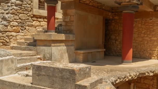 Palacio minoico de Knossos, Heraklion, Creta, Grecia — Vídeo de stock