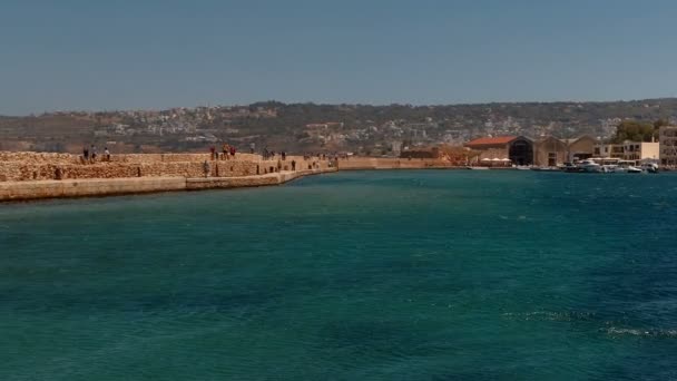 Chania Promenade, Crete, Yunanistan — Stok video