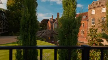 Cambridge, 2018 - yaklaşık yakın çekim shot matematiksel Köprüsü ve Queens Koleji Cambridge, İngiltere, İngiltere'de, UNESCO Dünya Miras Listesi.