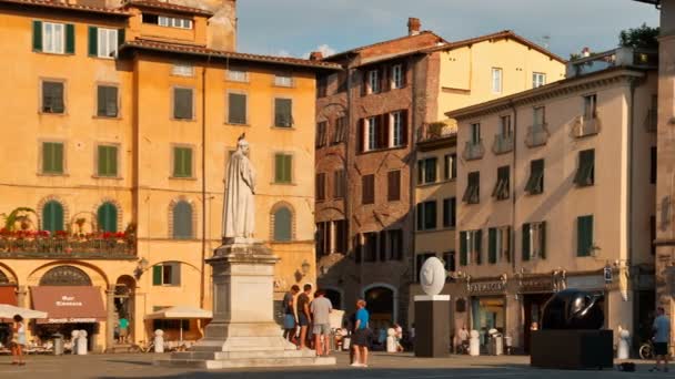 Lucca Circa 2018 Upprättande Skott Den Piazza San Michele Den — Stockvideo