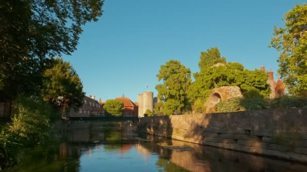 Nehir Stour, Canterbury, İngiltere, İngiltere — Stok video