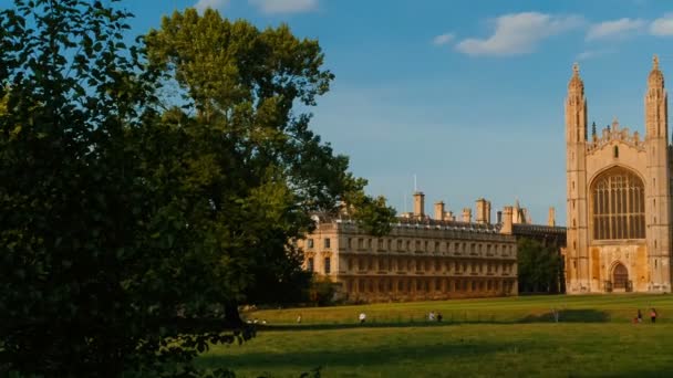 2018 国王学院的长焦镜头 英国剑桥大学的组成学院成立于1441年 — 图库视频影像