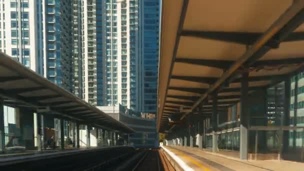 London Circa 2018 Rear View Pov Shot Train Journey Center — Stok Video