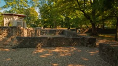 Budapeşte, 2018 - yaklaşık izleme atış bir Fransisken kilisesi ve Manastırı Margaret Island, Tuna Nehri Budapeşte, Macaristan'ın kalbinde yer alan