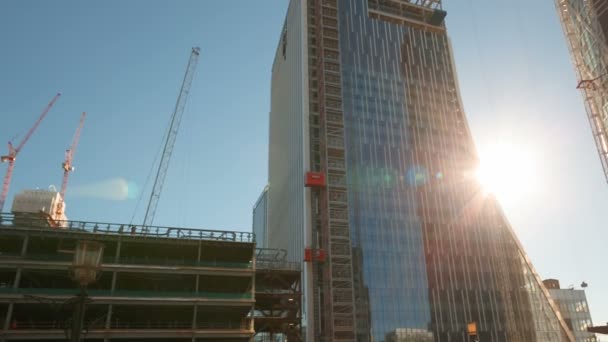 Londres Por Volta 2018 Estabelecimento Grande Estaleiro Construção Edifícios Altos — Vídeo de Stock