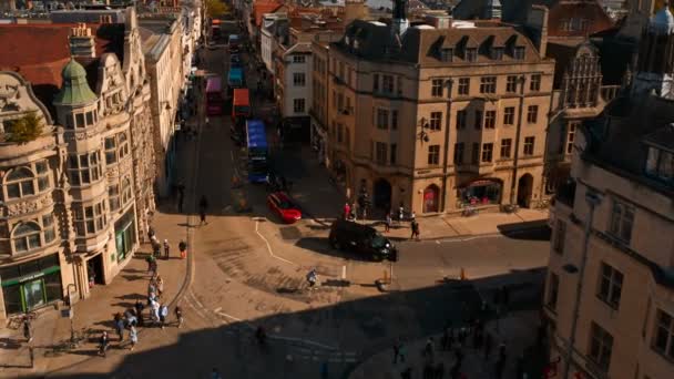 Oxford 2018 Wide Aerial Panoramic View Oxford City Center Showing — стоковое видео