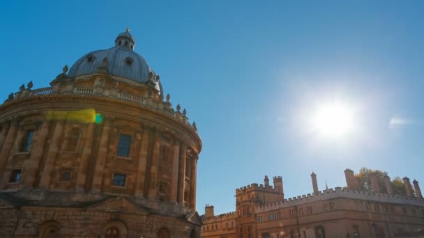 Oxford Cirka 2018 Epic Panorámafelvétel Szemcsésedik Ból Radcliffe Camera Oxford — Stock videók