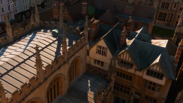 Oxford Circa 2018 Breed Luchtfoto Van Het Brasenose College Een — Stockvideo