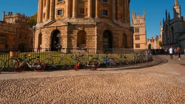 Oxford Cirka 2018 Alacsony Szög Lövés Radcliffe Camera Egy Olvasótermet — Stock videók