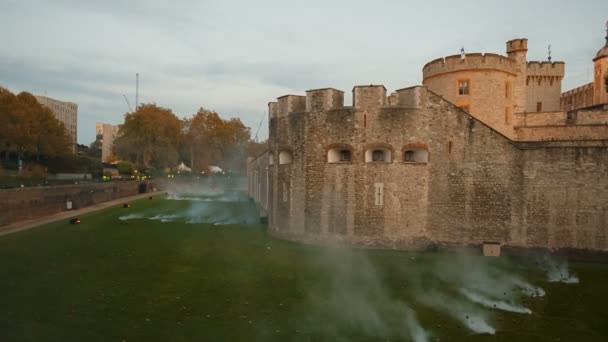 Londra Circa 2018 Wide Shot Della Torre Londra Durante Deepening — Video Stock