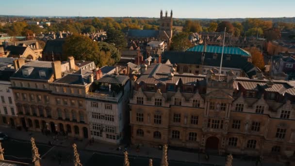 Oxford Por Volta 2018 Aerial Sunset Shot City Oxford Mostrando — Vídeo de Stock