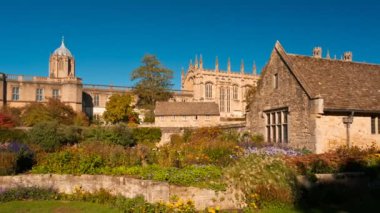 Oxford, 2018 - yaklaşık Christ Church, Oxford Üniversitesi, İngiltere, İngiltere'nin kurucu kolejler güzel bahçeye yakın çekim çekim