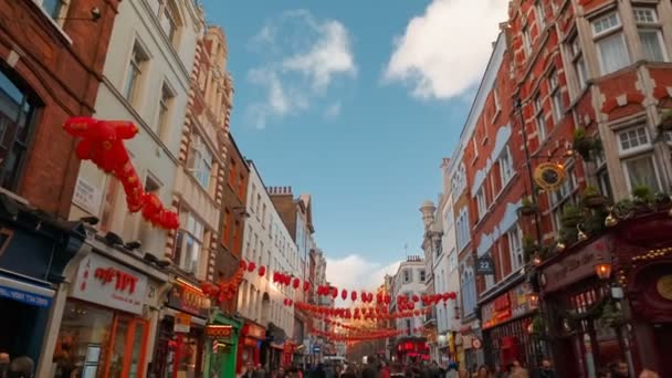 Čínská čtvrť, Londýn, Anglie, Velká Británie — Stock video