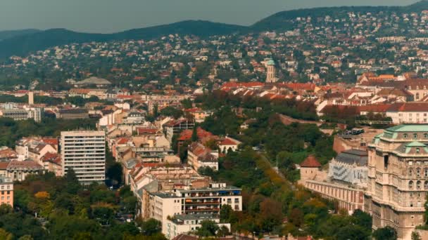 Castelo de Buda e Danúbio, Budapeste, Hungria — Vídeo de Stock