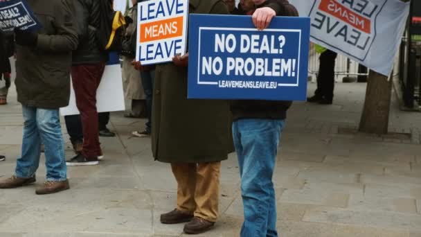 BREXIT - Apoiantes de licença em Westminster, Londres — Vídeo de Stock