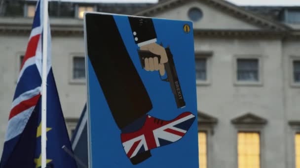 BREXIT - Sostenitori dell'UE a Westminster, Londra — Video Stock