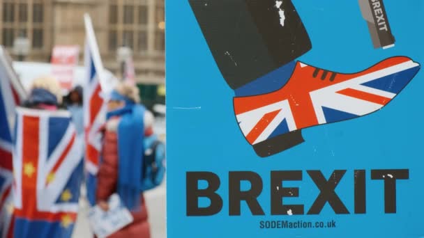 Brexit - Pro UE kibiców w Westminster, Londyn — Wideo stockowe