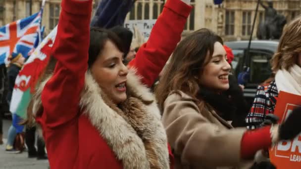 London Circa 2019 Group Women Demonstrating Westminster London Brexit Deadlock — Stock Video