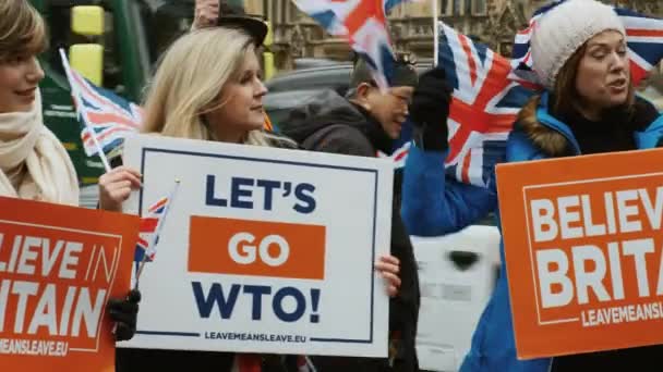 Londýn Cca 2019 Tři Ženy Aktivně Protestuje Westminster Londýn Velká — Stock video
