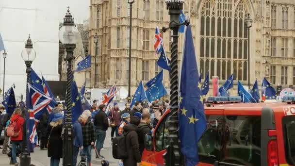 BREXIT - Apoiantes pró-UE em Westminster, Londres — Vídeo de Stock