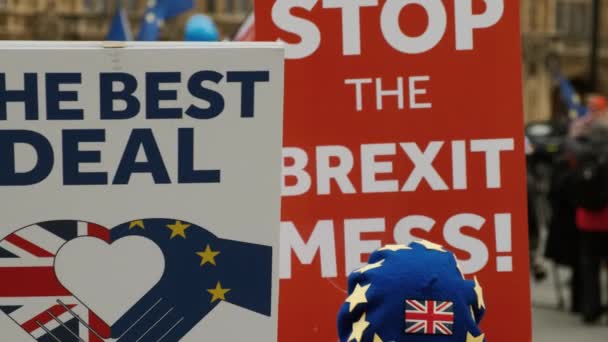 Brexit - Pro-AB destekçileri Westminster, Londra — Stok video