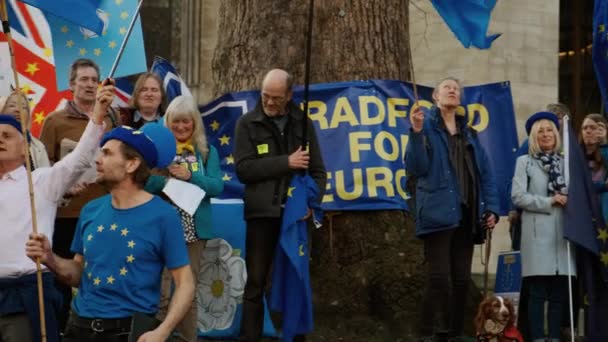 BREXIT - Apoiantes pró-UE em Westminster, Londres — Vídeo de Stock