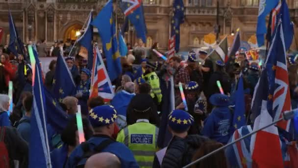 Brexit - Pro-Europese aanhangers in Westminster, Londen — Stockvideo